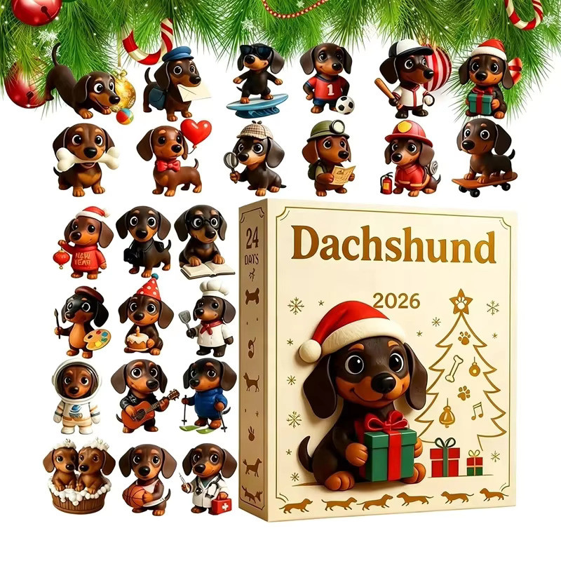 Complete set of 24 dachshund advent calendar characters