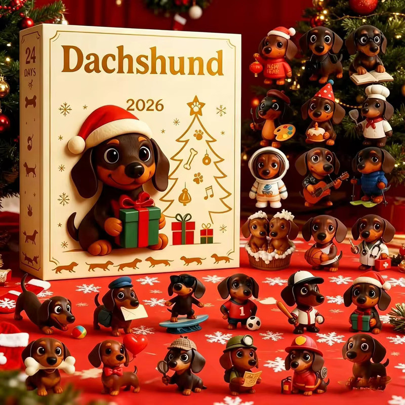 Dachshund ornaments decorating a Christmas tree
