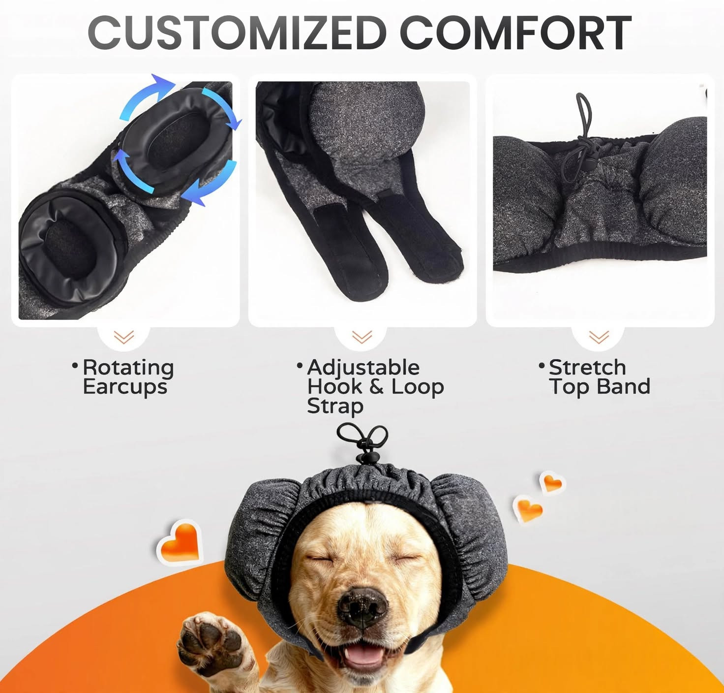Calma rotating earcups, adjustable strap and stretch band