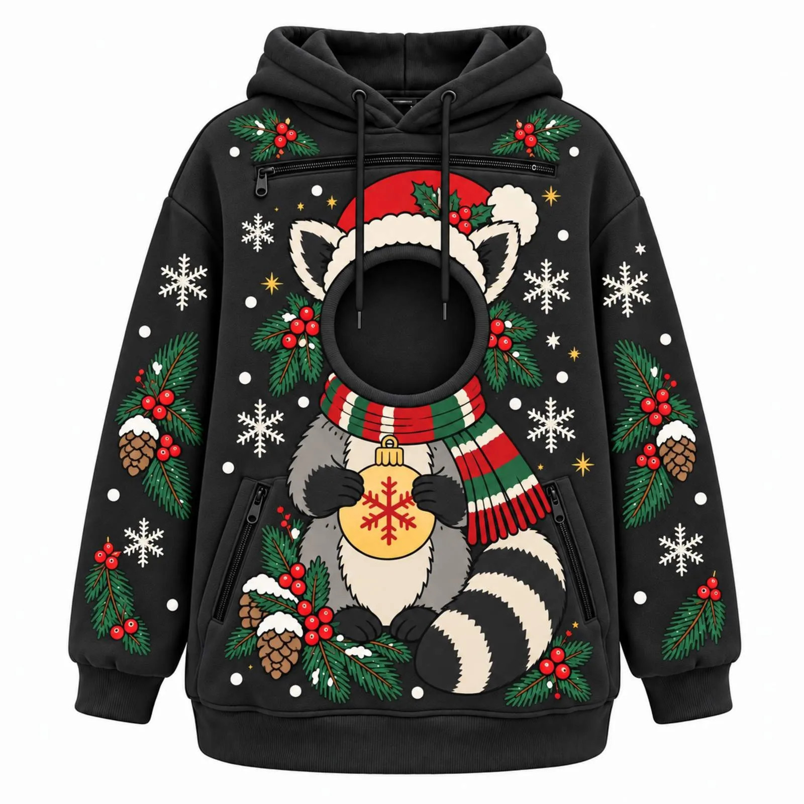 Santa face-hole Christmas hoodie