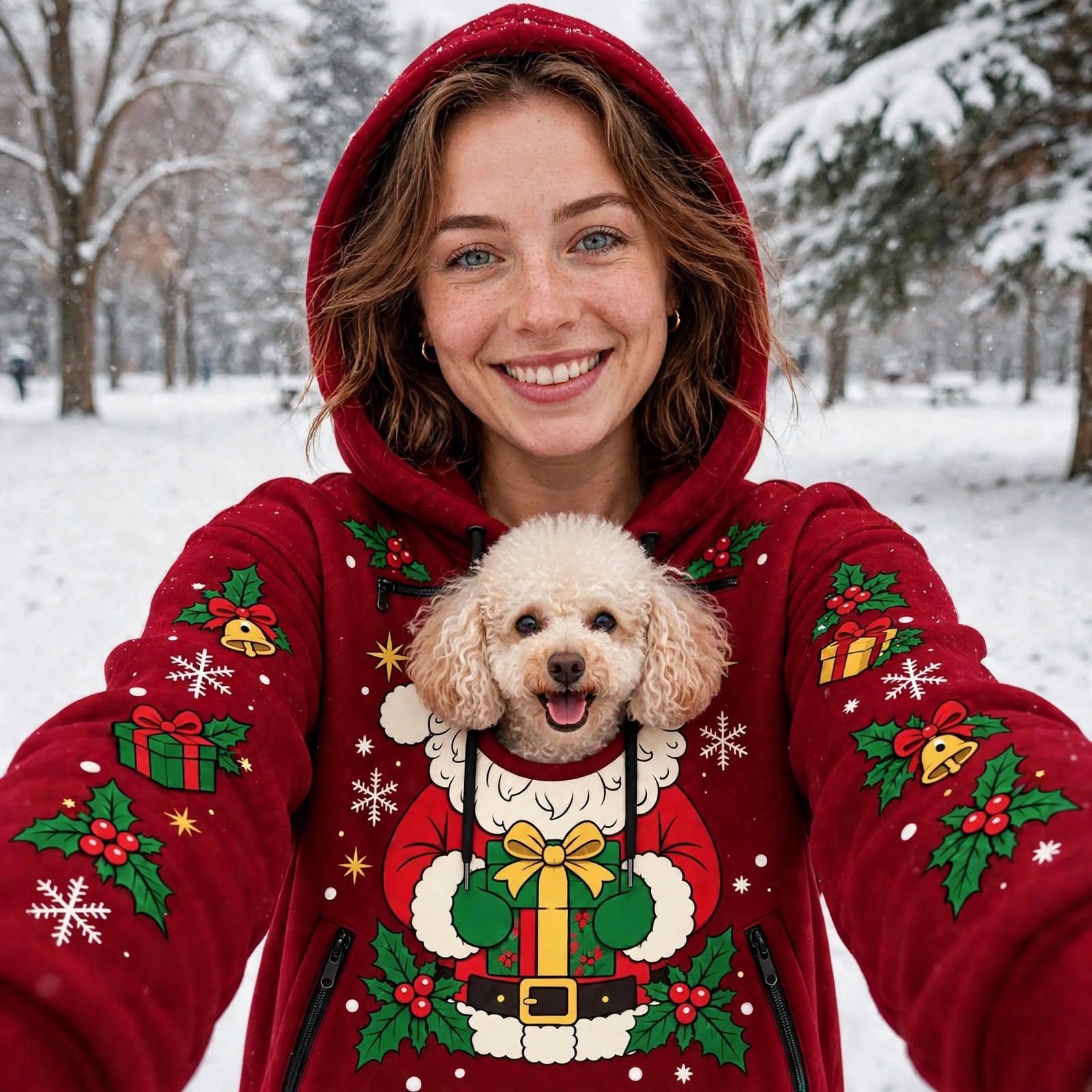 Santa Christmas face hoodie