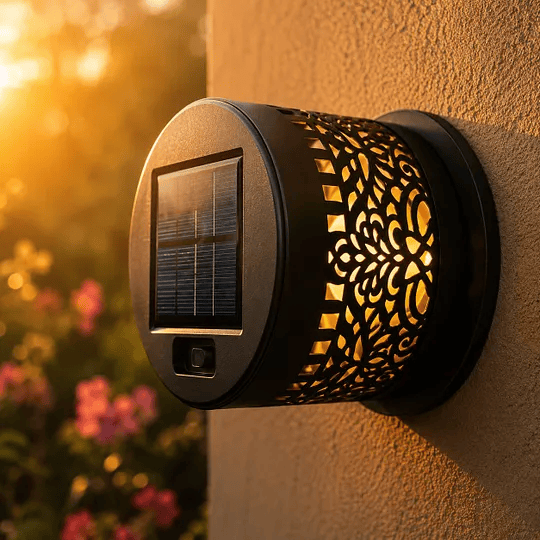 Solar charging mandala wall light