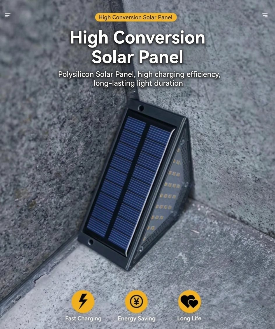 A Coordinated Glow for Your Outdoor Space  An eight-piece set of solar LED step lights designed for suitable outdoor stairs, decks, patios, and garden pathways.