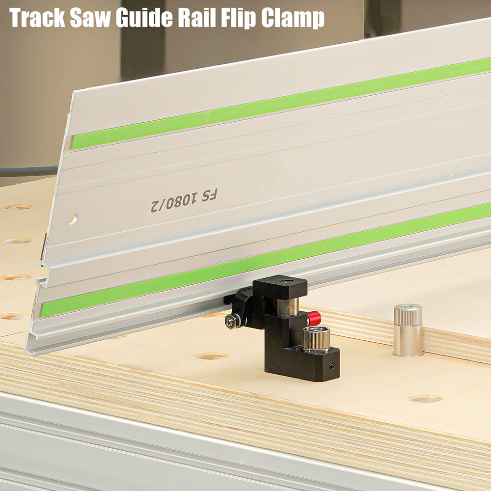 Track Saw Guide Rail Flip Stop Clamp