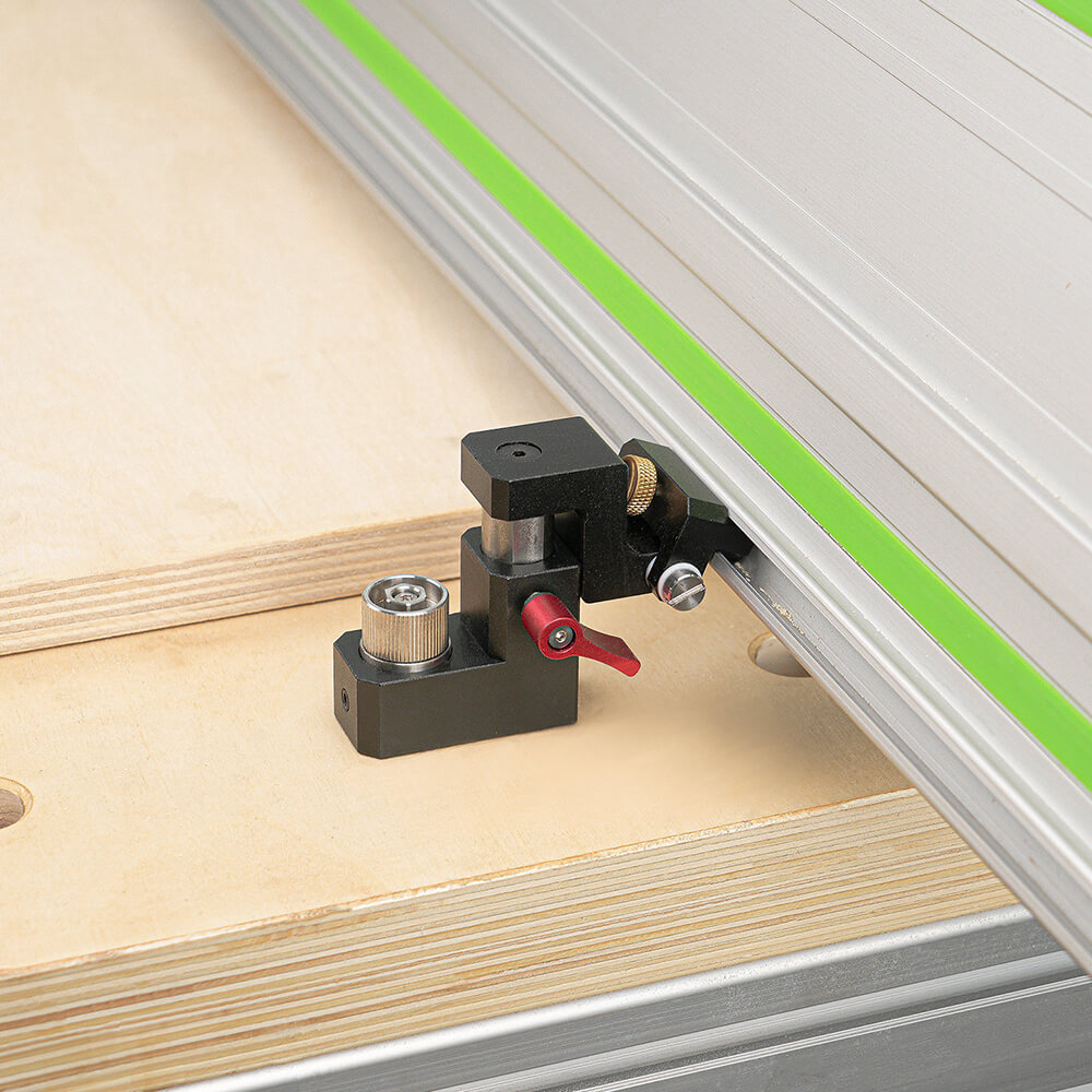 Track Saw Guide Rail Flip Stop Clamp