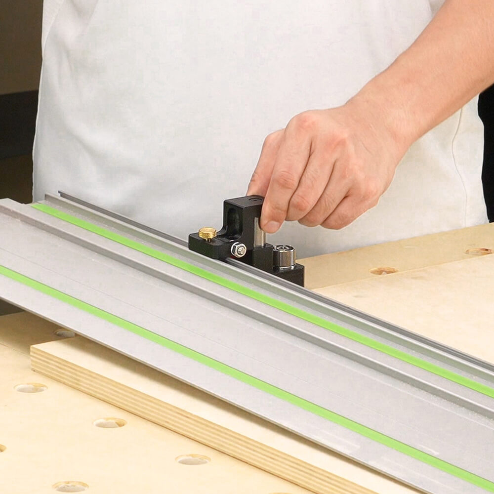 Track Saw Guide Rail Flip Stop Clamp