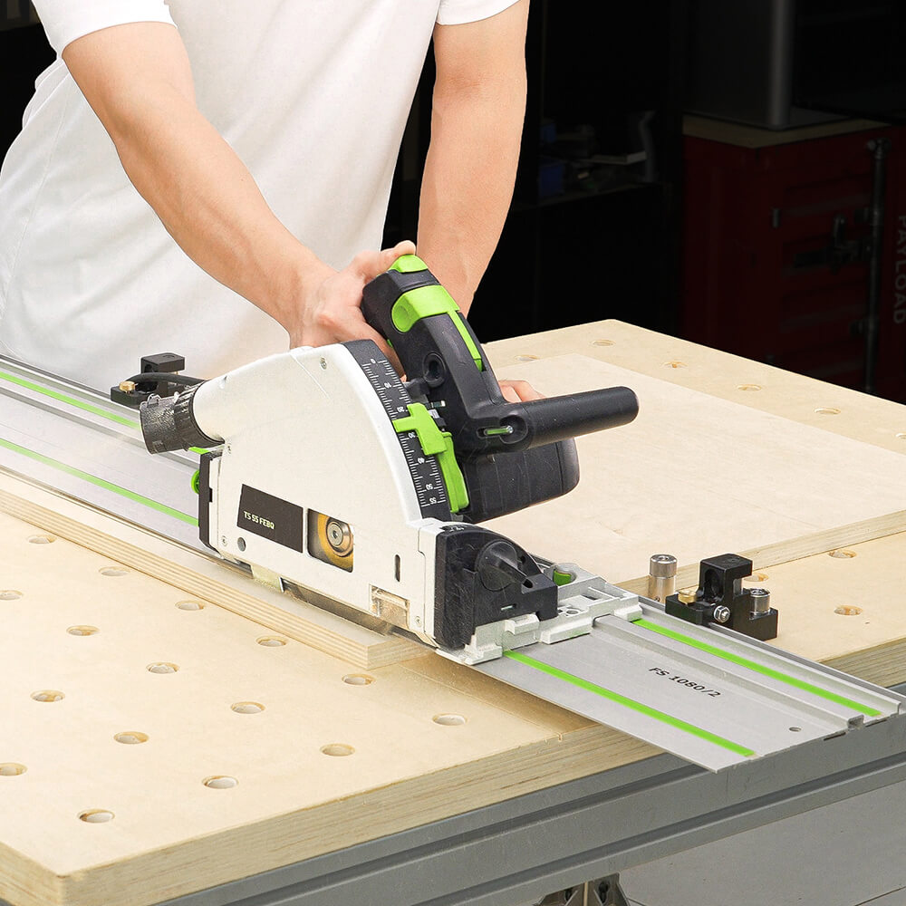 Track Saw Guide Rail Flip Stop Clamp