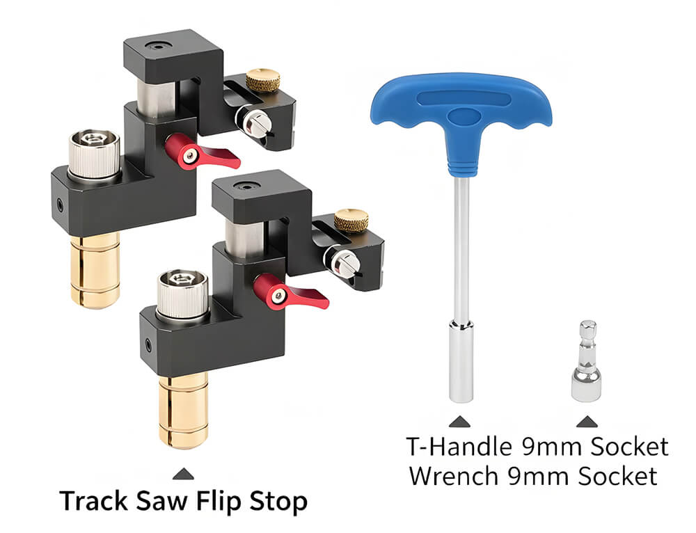 Track Saw Guide Rail Flip Stop Clamp
