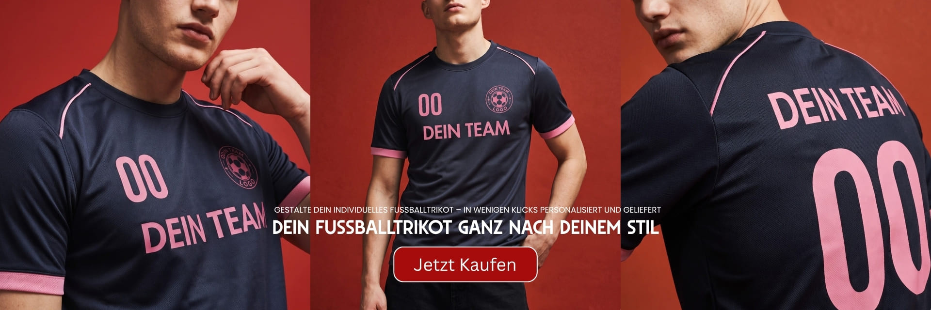 alt="Kollektion personalisierter Deutschland Fußballtrikots"