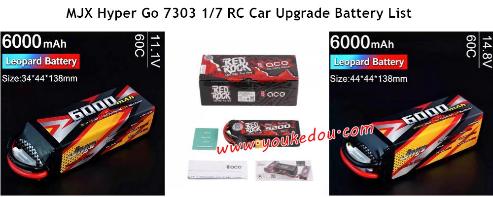 MJX Hyper Go 7303 1/7 RC Car Upgrade Battery List