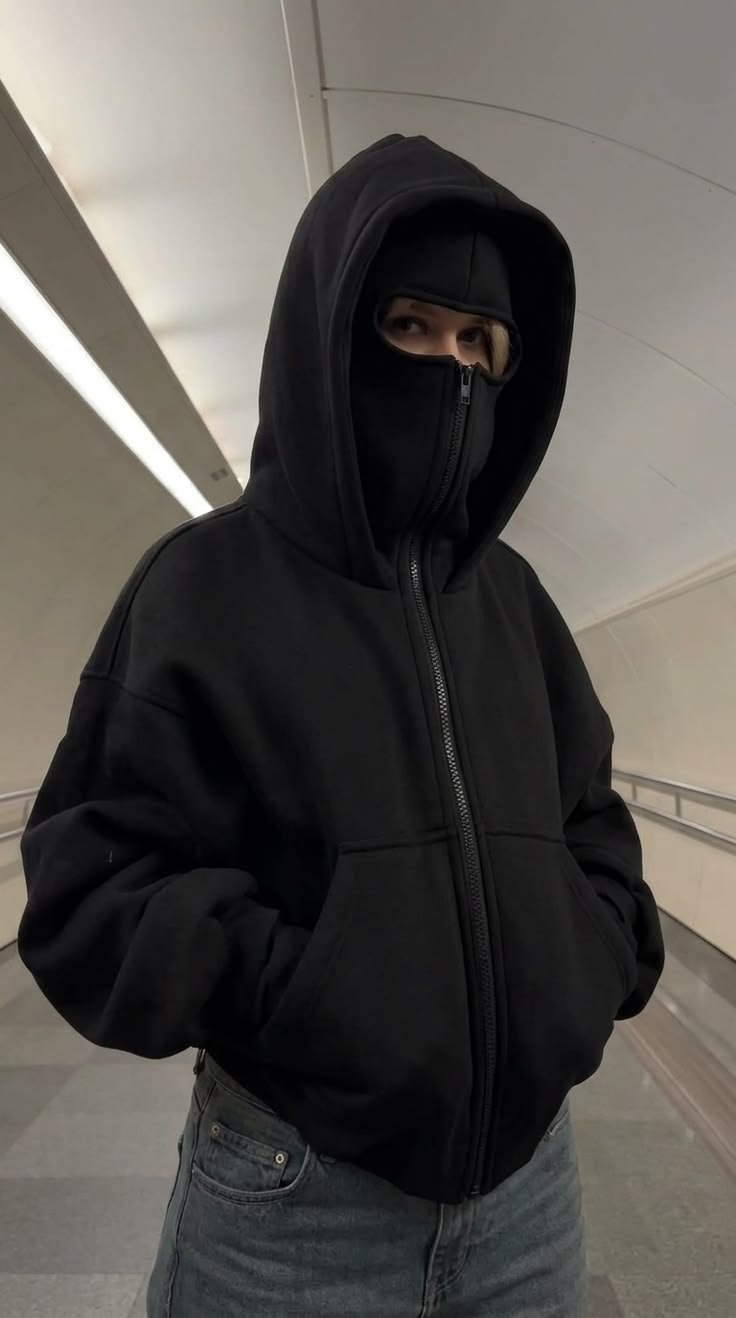 The Stealth Balaclava Full-Zip Hoodie On Model