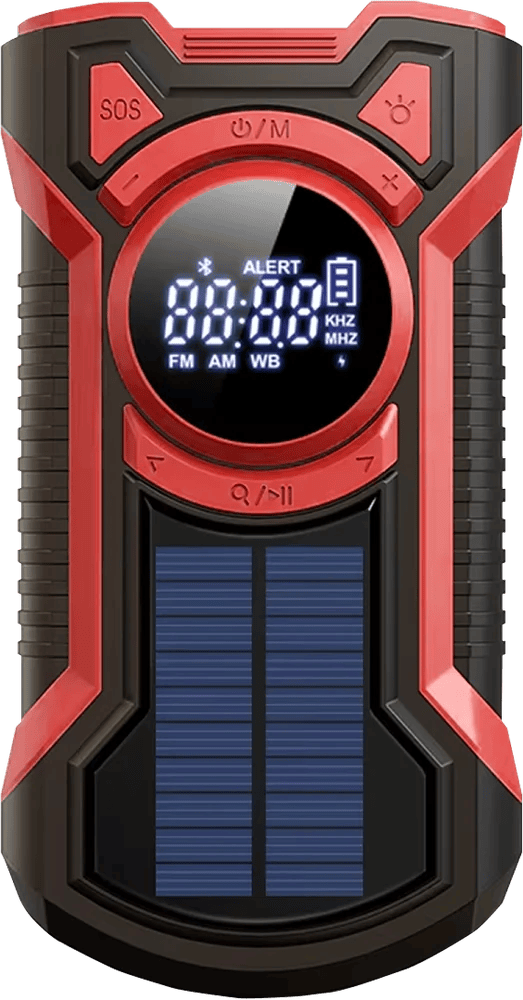 SigziVox emergency radio in red, front view