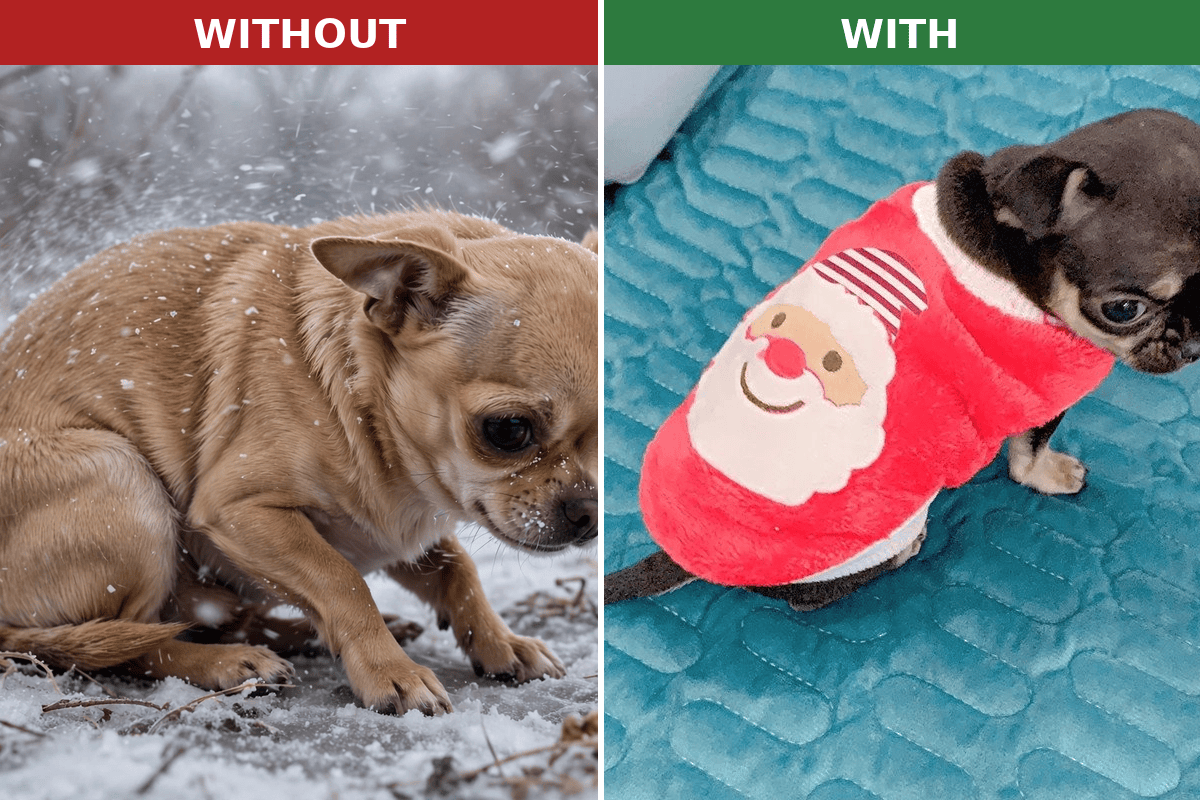 Without vs with winter warmth