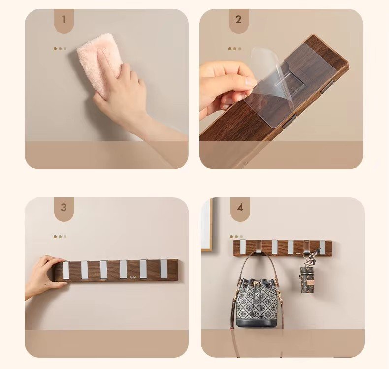 Piano-inspired foldable wall hook rack - product photo 6