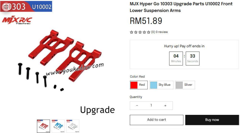 MJX Hyper Go 10303 Upgrade Parts Front lower suspension arms